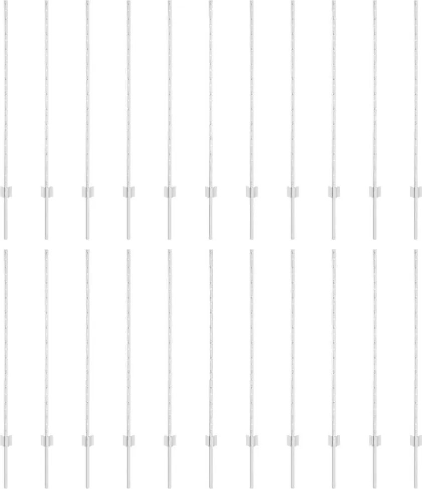 vidaXL Stâlp de gard. 22 pcs Argintiu 160 cm Oțel