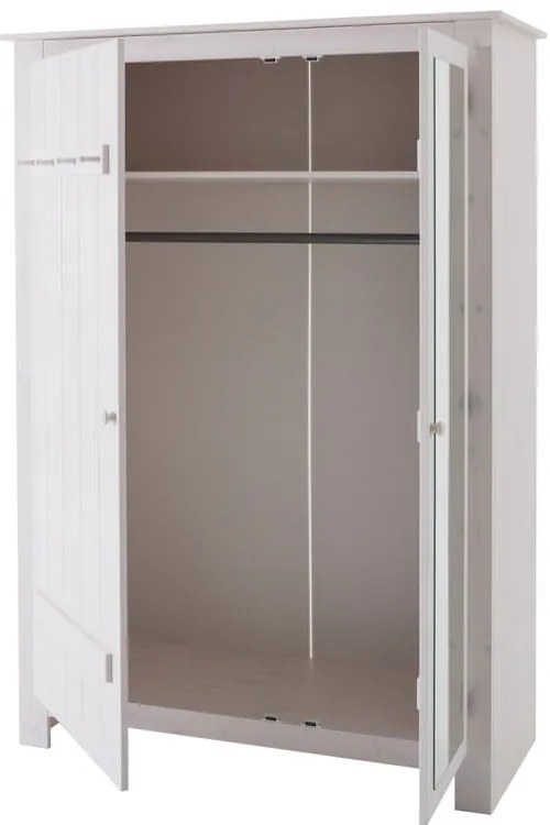 Șifonier alb din lemn de pin cu oglindă 120x170 cm Bertram – Støraa