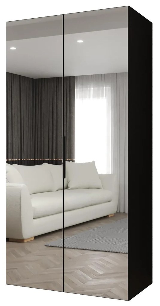 Dulap de haine 100 cm Mirabella 3 (Negru + Negru). 1126451
