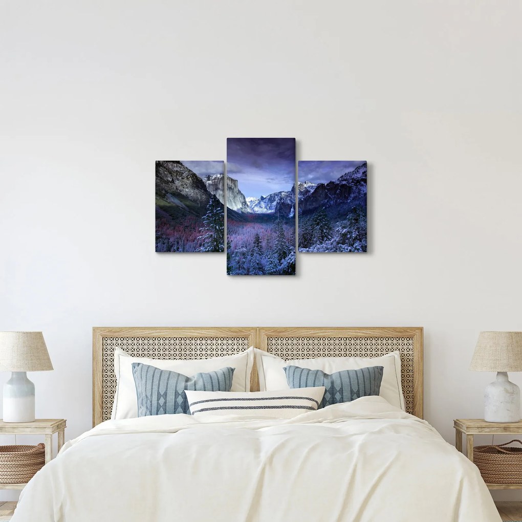 Tablou cu peisaj montan iarna (90x60 cm)