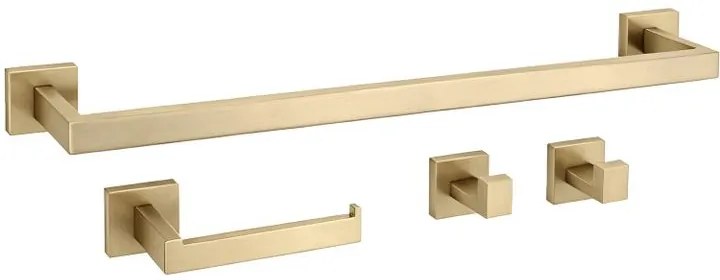 Set accesorii pentru baie Rio auriu periat 4 piese