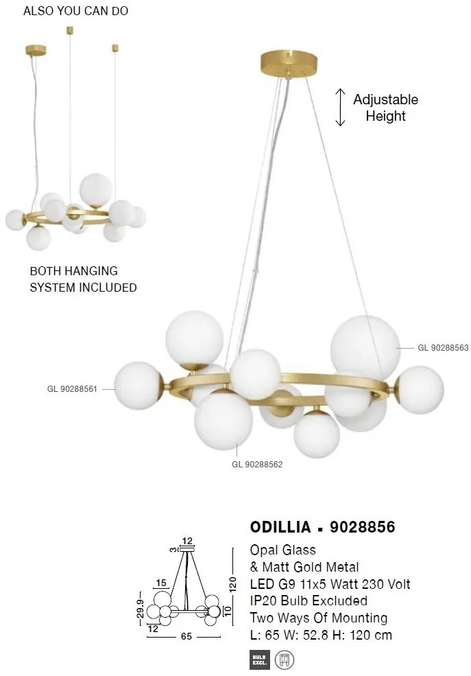 Lustra suspendata design modern decorativ ODILLIA 11L