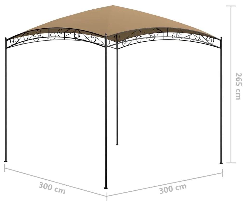 Pavilion, gri taupe, 3 x 3 x 2,65 m, 180 g m   Gri taupe, 3 x 3 x 2.65 m