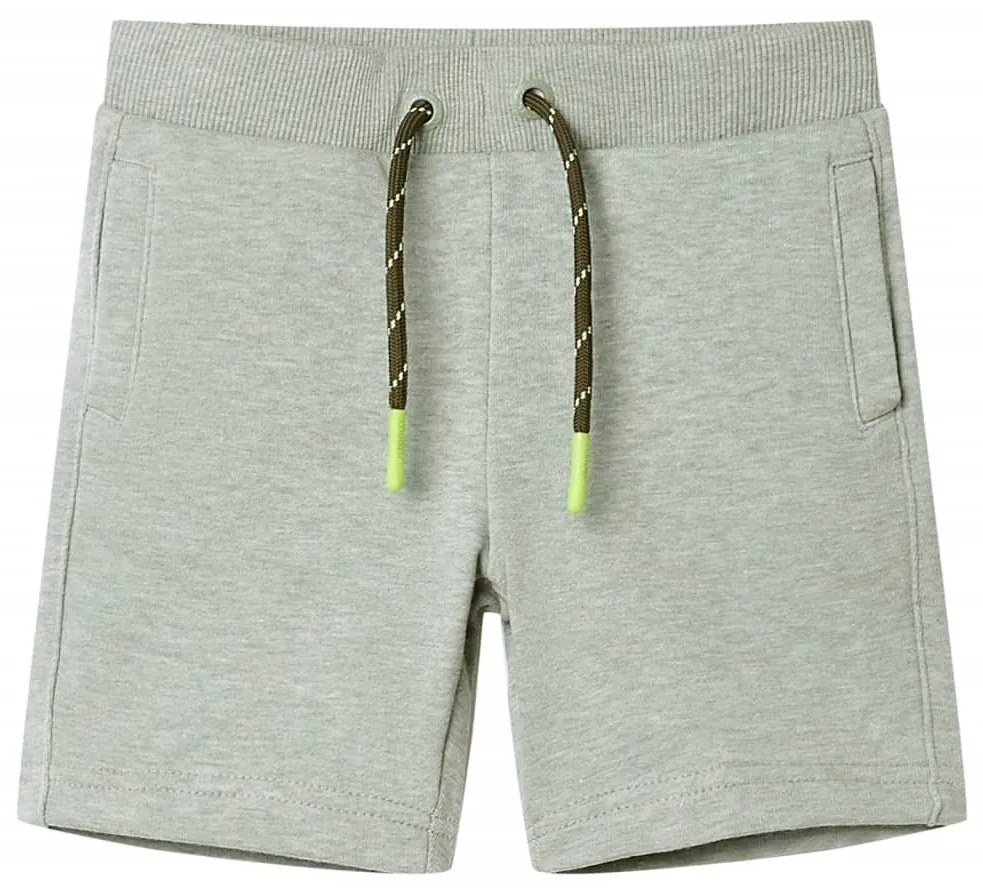 Pantaloni scurți pentru copii cu șnur, kaki deschis melanj, 128