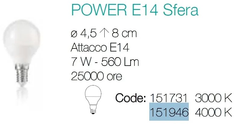 Bec LED E14 Sfera 7W, 4000 K 151946