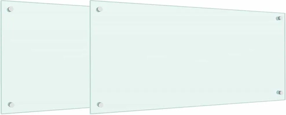 vidaXL Panou de bucătărie 2 pcs Alb 90 x 40 cm sticlă securizată