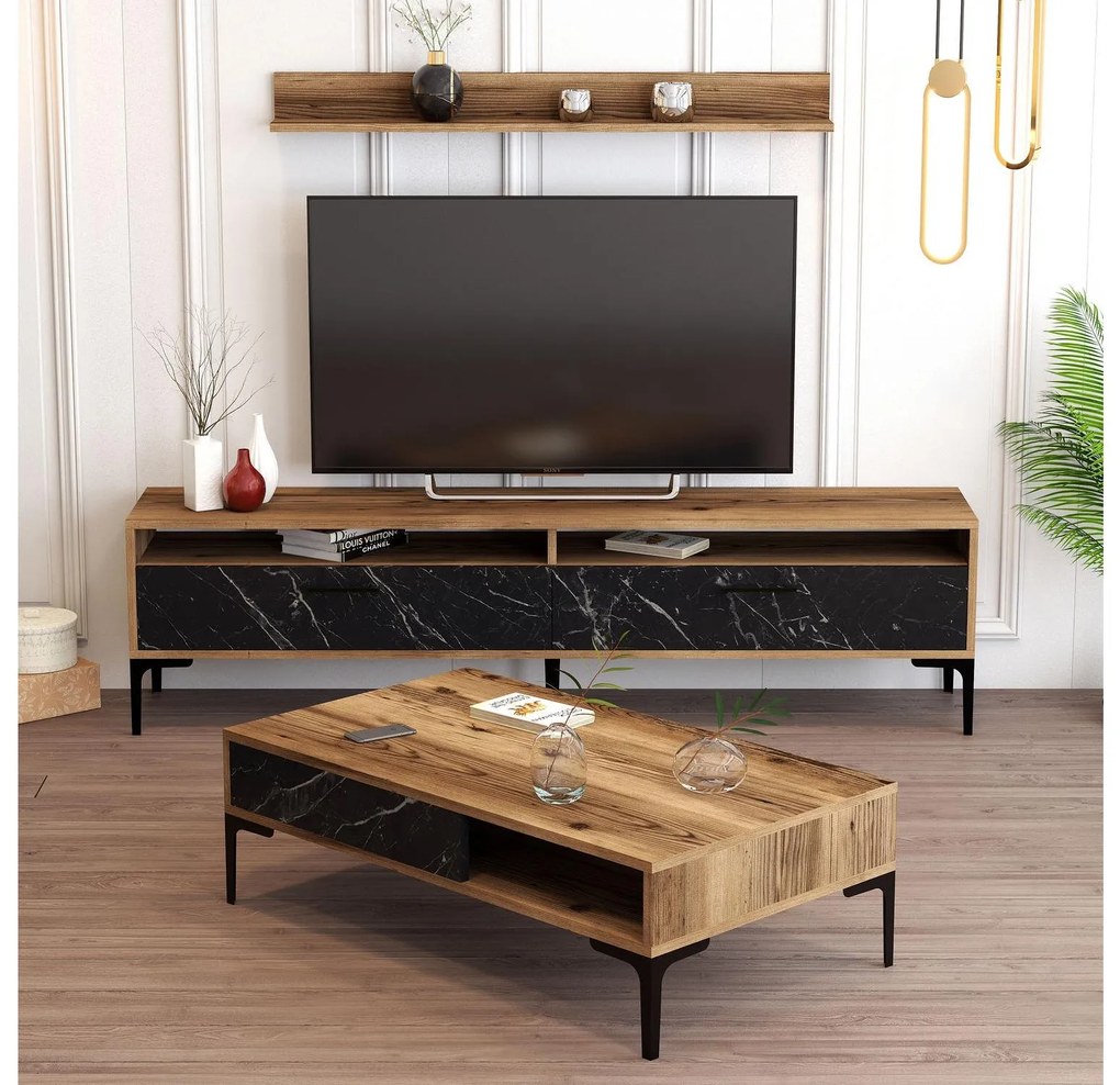 Mobilier living Irma (Nuc + Negru). 1089194