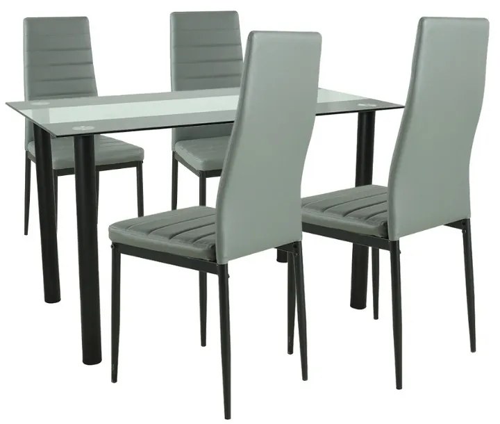 Set de masă Mezza 4+1 gri-negru