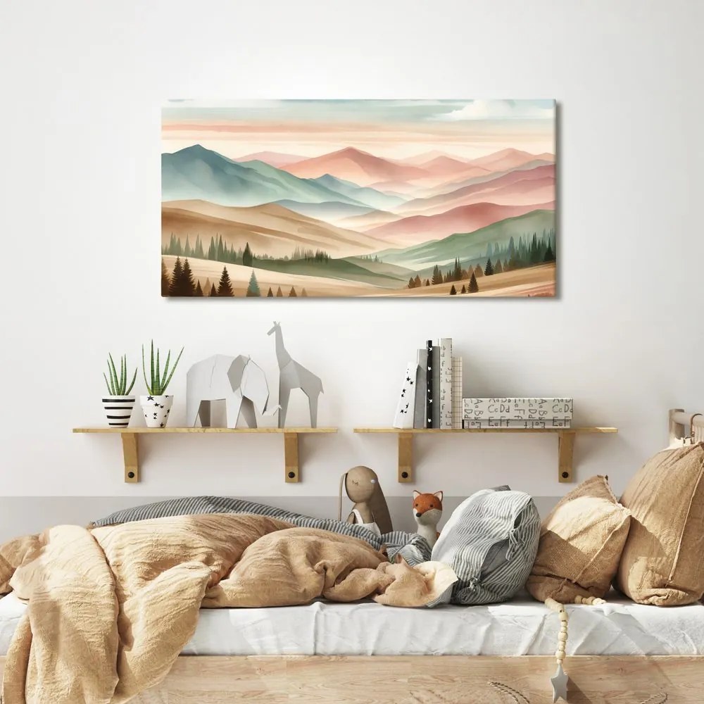 Tablou peisaj pastelat liniștit