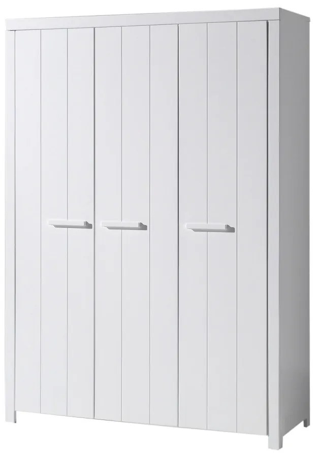 Set Complet Cameră Copii ERIK: Pătuț Transformabil 60x120 - 90x200 cm, Comodă, Masă de Înfășat și Dulap 3 Uși, Alb – Vipack