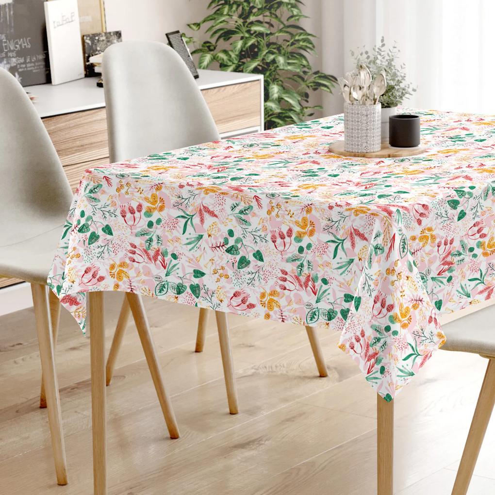Goldea față de masă decorativă loneta - frunze colorate 100 x 140 cm