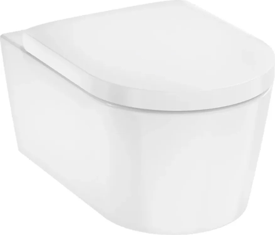Vas WC suspendat Hansgrohe EluPura S AquaFall Flush alb cu capac softclose