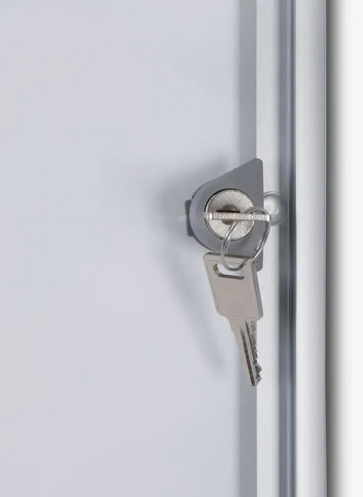 Vitrina informații interioare Economy 9 x A4 - spate din tablă, ignifugă, aluminiu