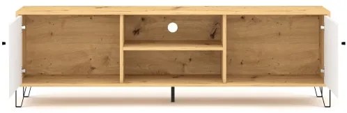 Comodă TV SULA, stejar artisan/alb