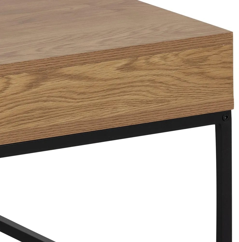Măsuță de cafea în culoare naturală închisă cu blat cu aspect de lemn de stejar 80x80 cm Willford – Actona