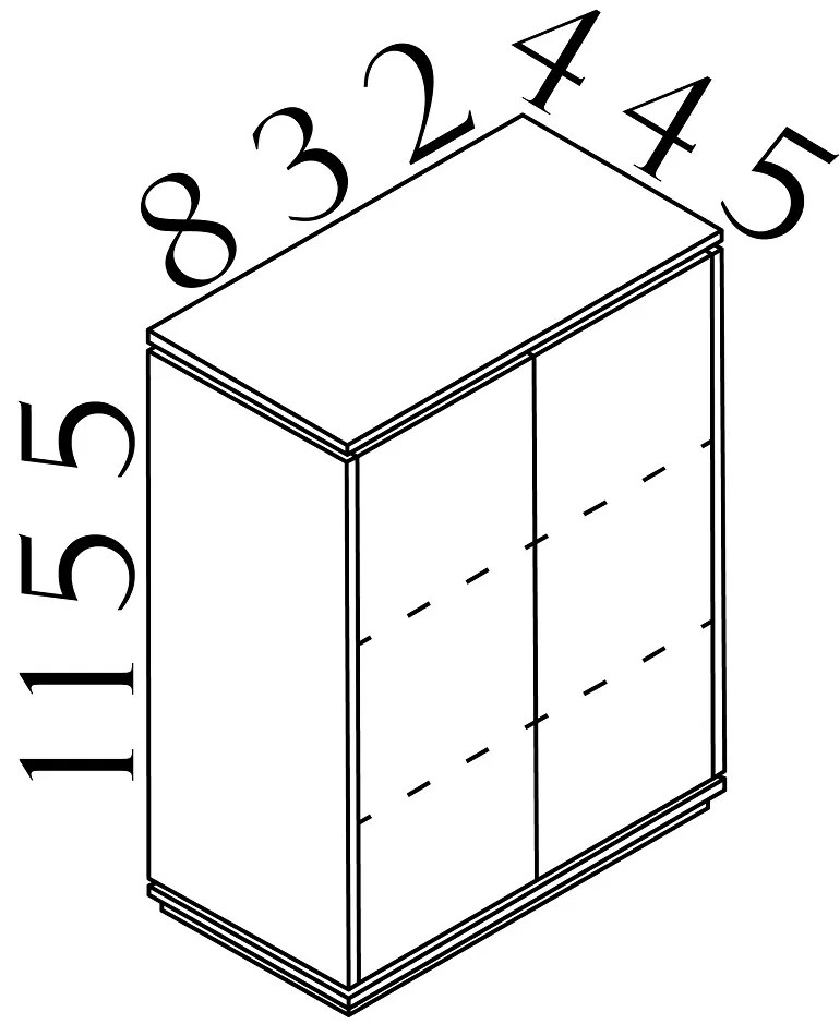 Dulap mediu Creator 83,2 x 44,5 x 115,5 cm, alb / antracit