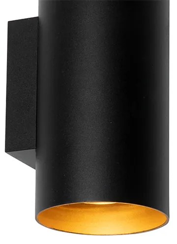 Lampă de perete inteligentă neagră cu auriu 2 lumini inclusiv WiFi GU10 - Sab