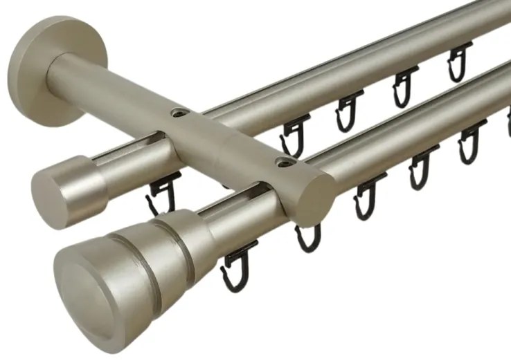 Galerie dubla teava profil CORSO PICIOR UNIVERSAL ,prindere perete 19/19 CROM MAT (Alege marime: 120 cm)