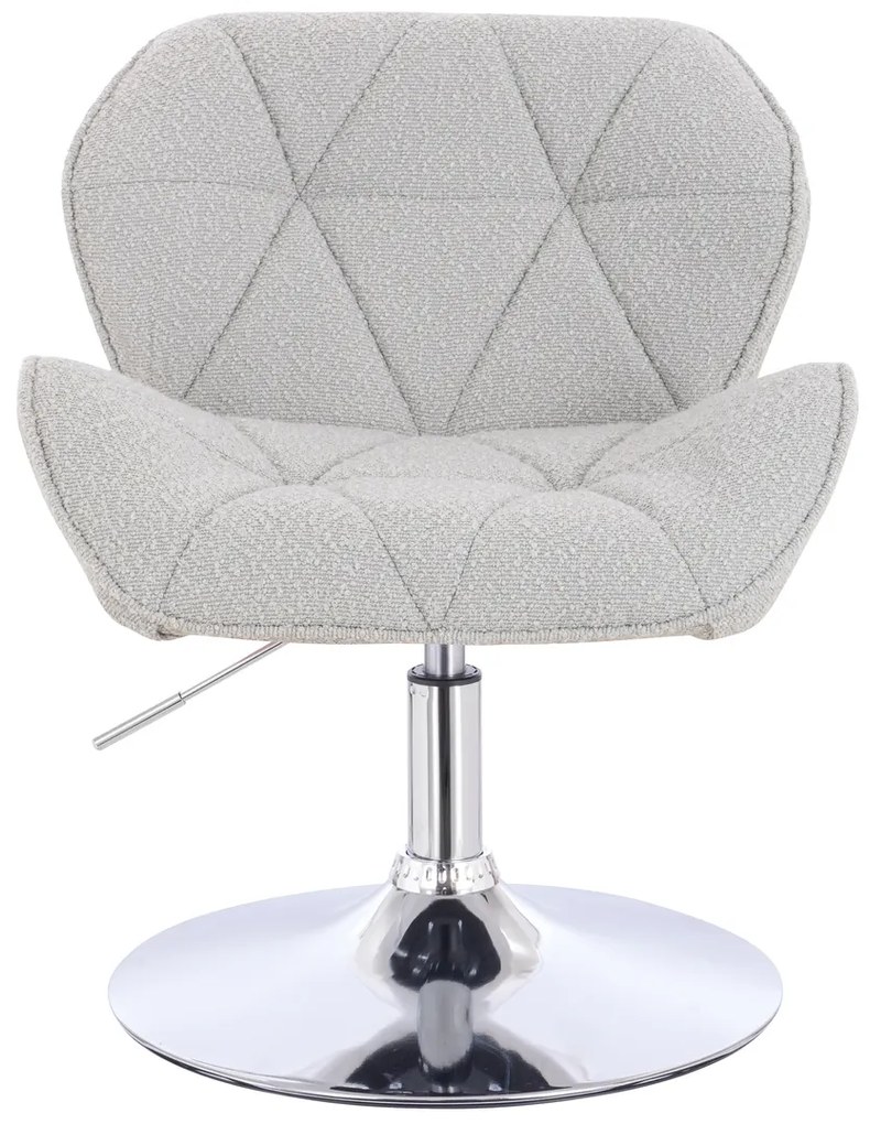 HR111N Scaun Gri Boucle cu Bază Cromata