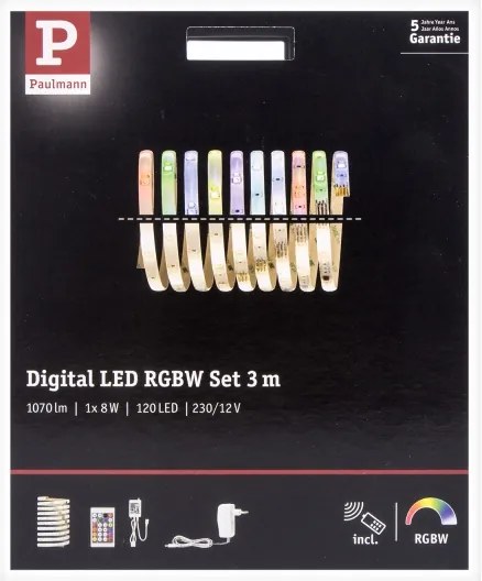 Paulmann 70696 - Bandă LED RGBW 8W dimabilă DIGITAL 3m 230V cu DO