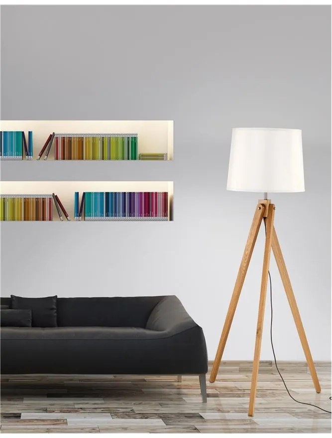 Lampadar cu trepied din lemn Alma NVL-60201