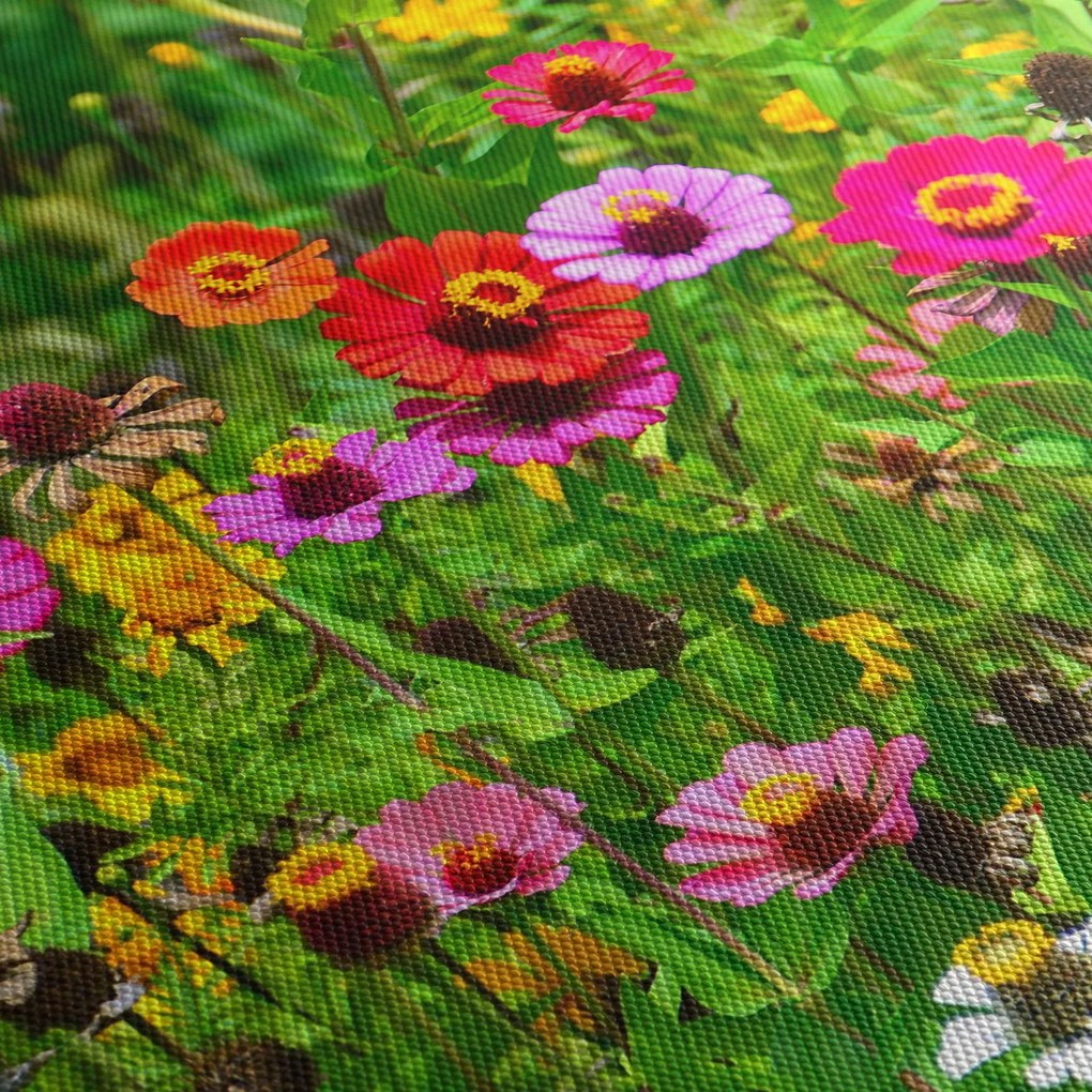 Tablou cu flori de luncă (cu ceas) (90x30 cm)