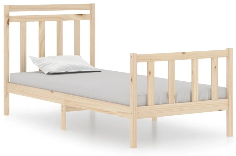 Cadru de pat Single 3FT, 90x190 cm, lemn masiv Maro, 90 x 190 cm