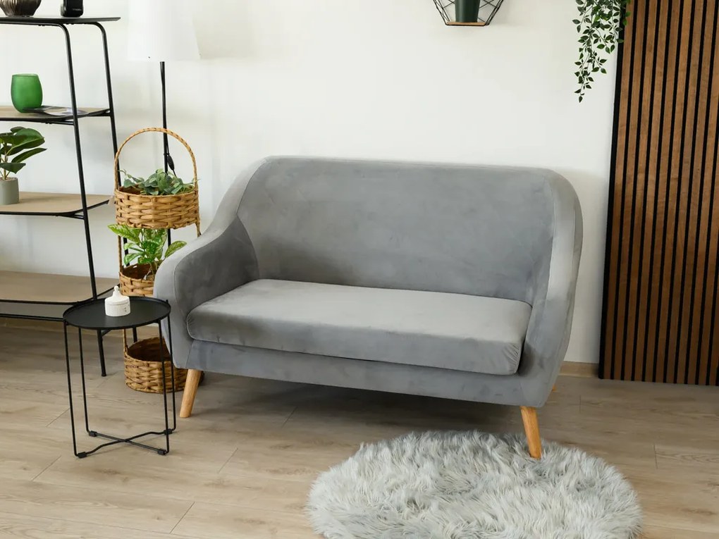 Canapea de 2 locuri gri CORANTI VELVET
