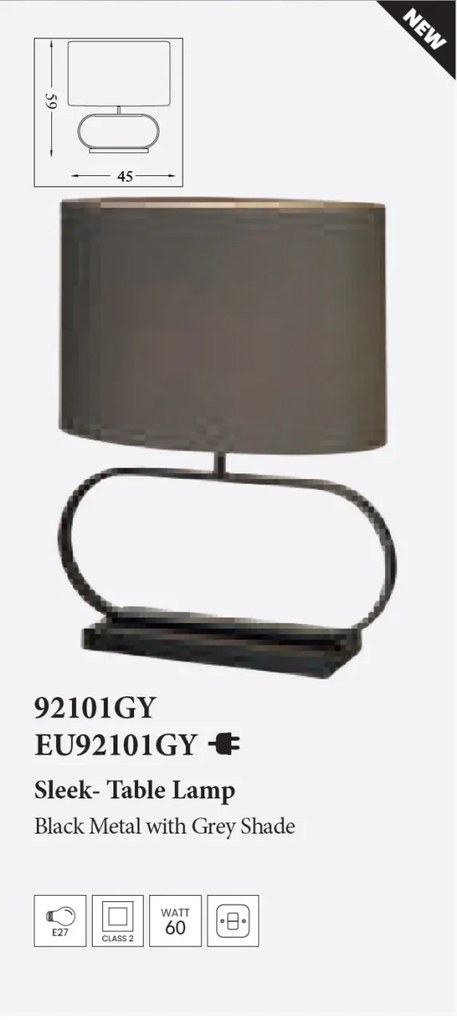 Veioza/Lampa de masa decorativa Sleek bronz/gri