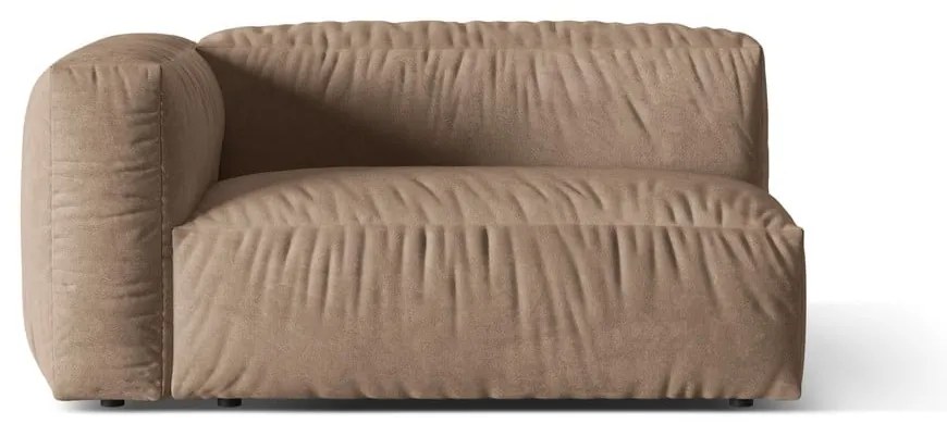 Modul pentru canapea modulară maro deschis cu tapițerie din catifea (cu colț pe partea stângă) Martina – Micadoni