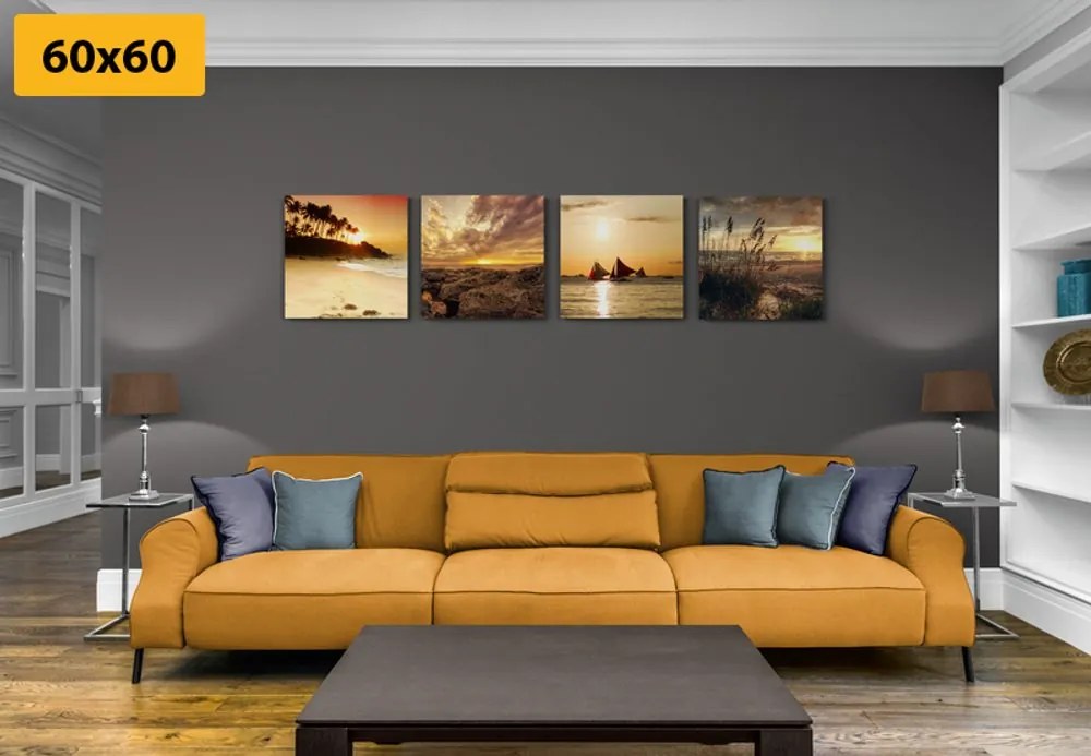 Set tablouri apus de soare magic la mare