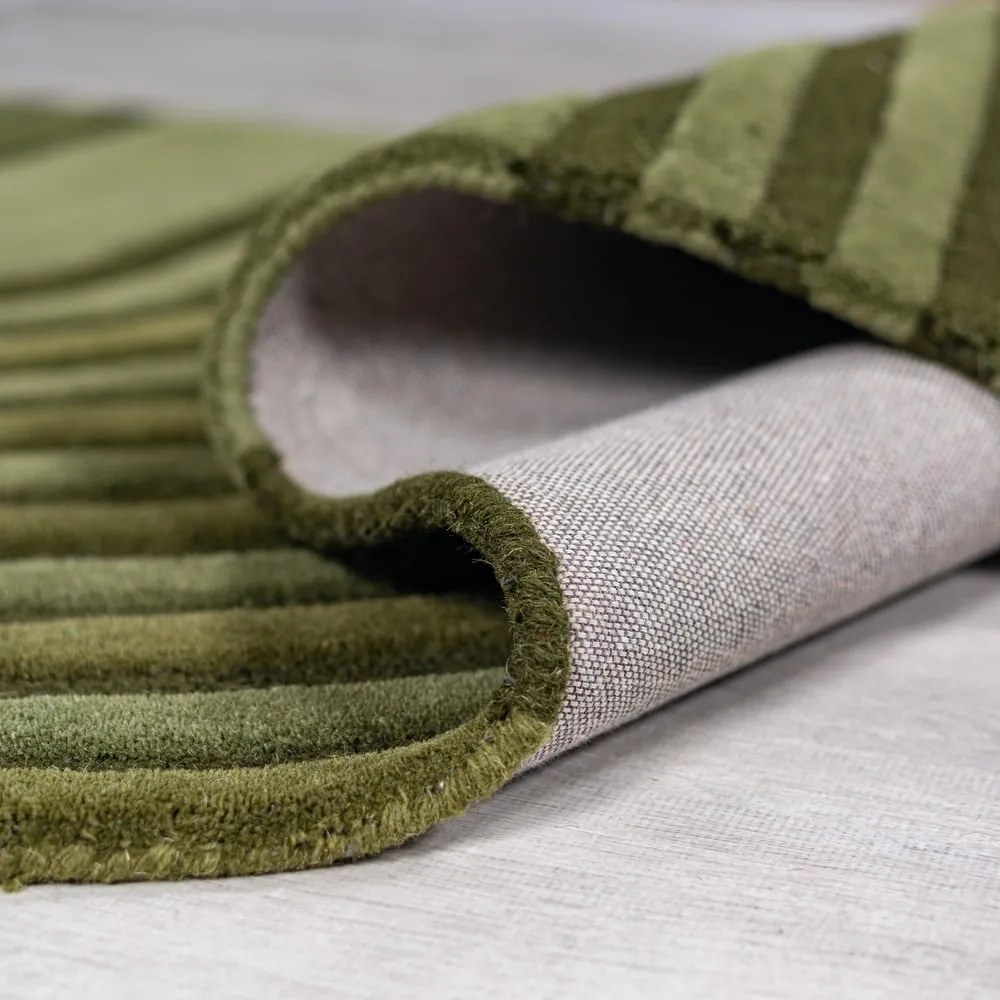 Covor verde țesut manual din lână 200x290 cm Conway Retro – Flair Rugs