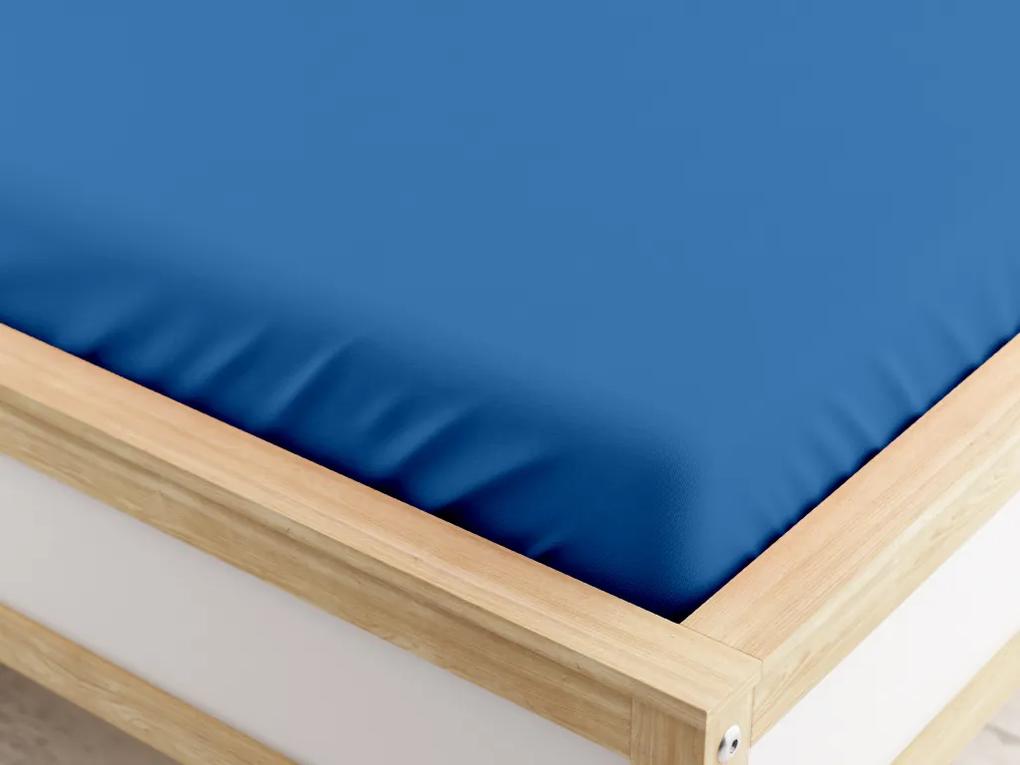 Cearsaf Jersey cu elastic albastru inchis 160 x 200 cm