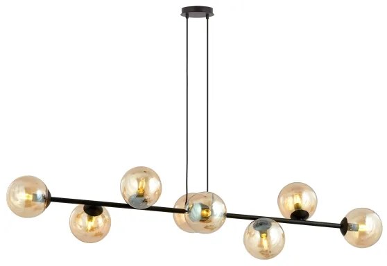 Lustră pe tijă LINEAR 8xE14/10W/230V negru/bej