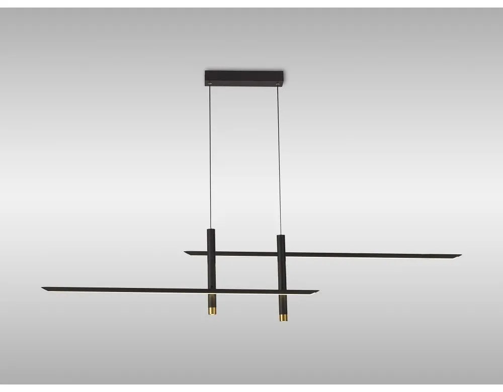Lustra liniara cu doua spoturi LED ESPARTA negru/ auriu