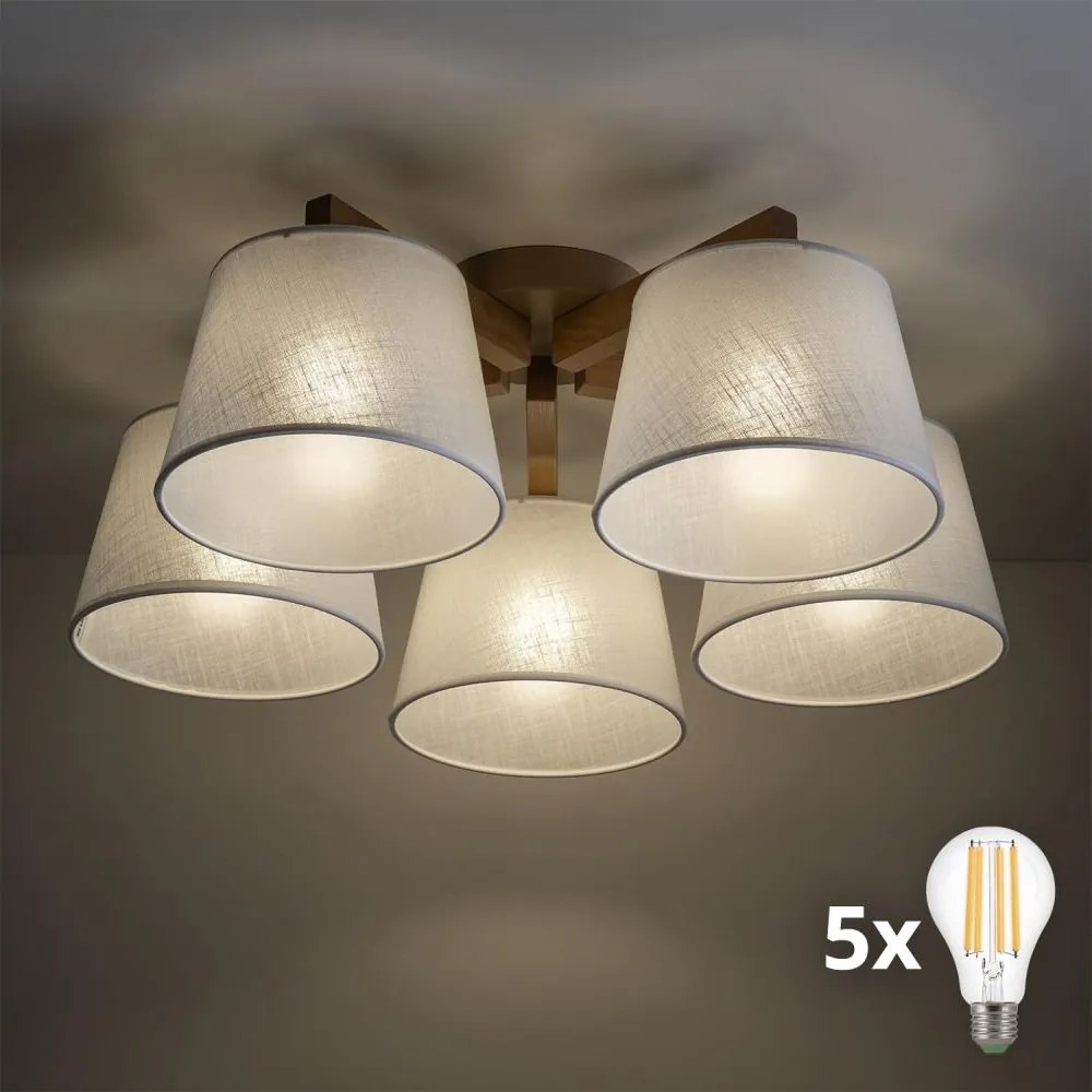 BRILAGI - Plafonieră LED LATTE SABIA 5xE27/15W/230V pin/alb