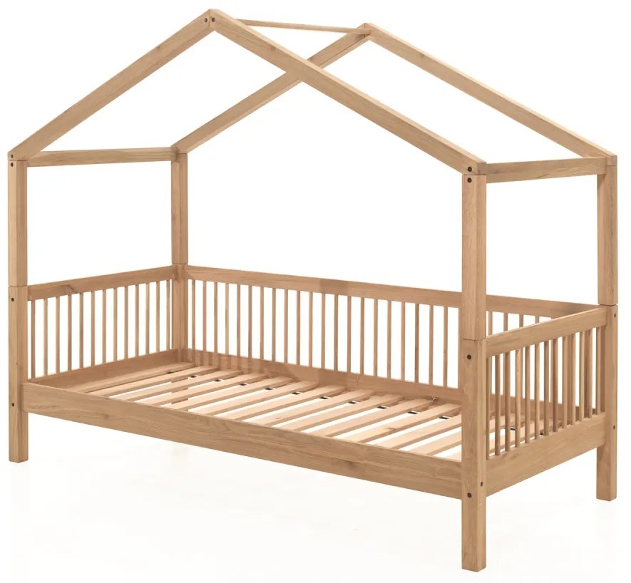 Set FORREST OAK format dintr-un Pat copii Vipack (90 x 200 cm), un sertar și un set de textile.