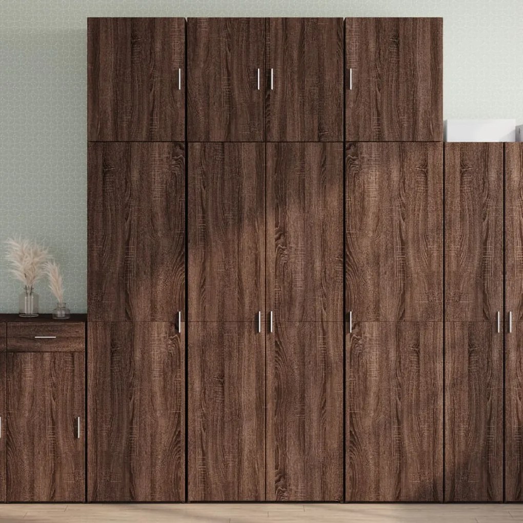 vidaXL Dulap înalt, stejar maro, 80x42,5x249 cm, lemn prelucrat