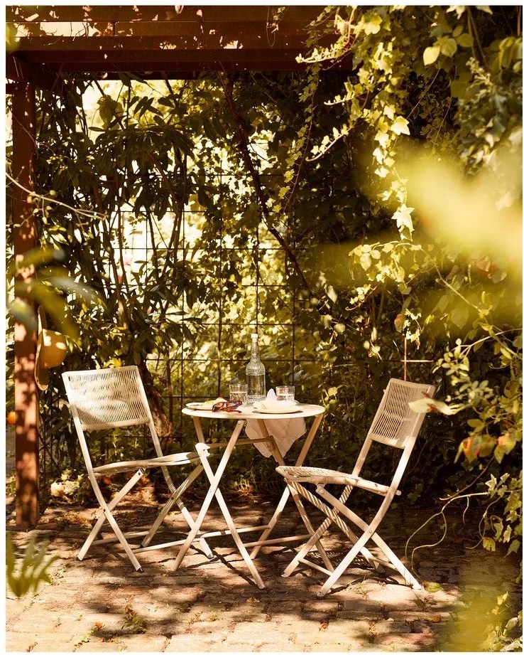 Set de dining pentru grădină bej din metal pentru 2 persoane Arcas – House Nordic