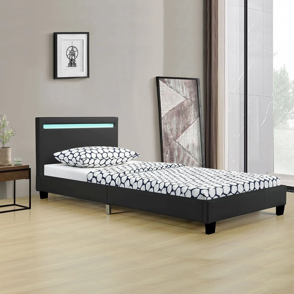 Jusky Pat tapitat Verona 90 x 200 cm - negru