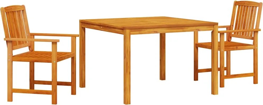vidaXL Set de masă pentru grădină 3 pcs Maro Lemn Solid de Acacia