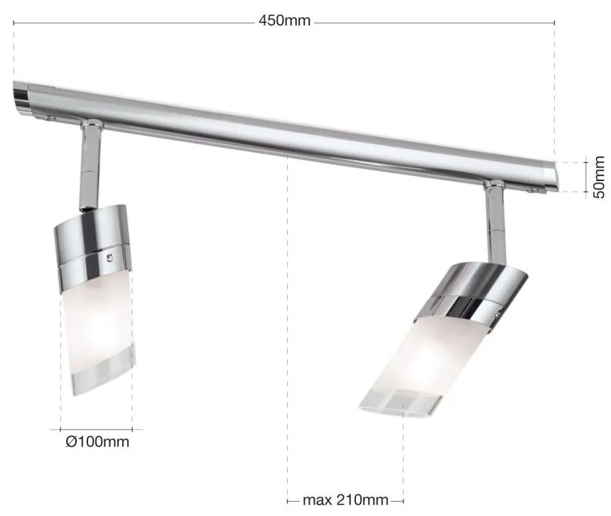 Plafoniera cu 2 spoturi din sticla SPOT EXCLUSIVE