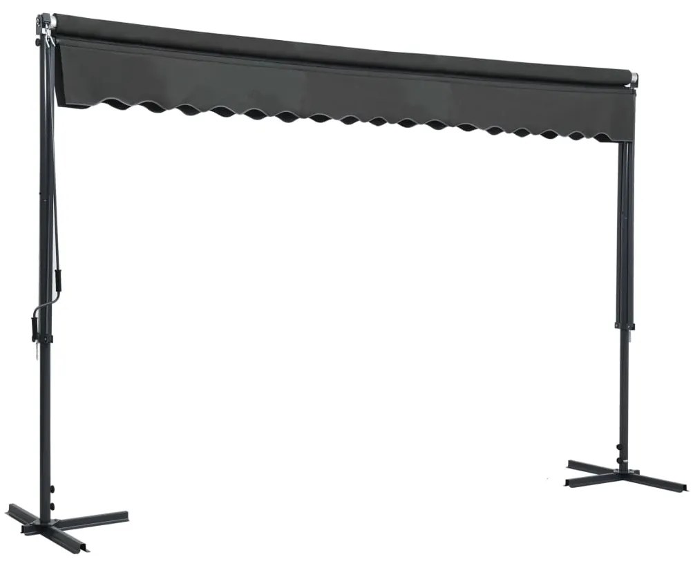 Copertină cu structură independentă, antracit, 400 x 300 cm