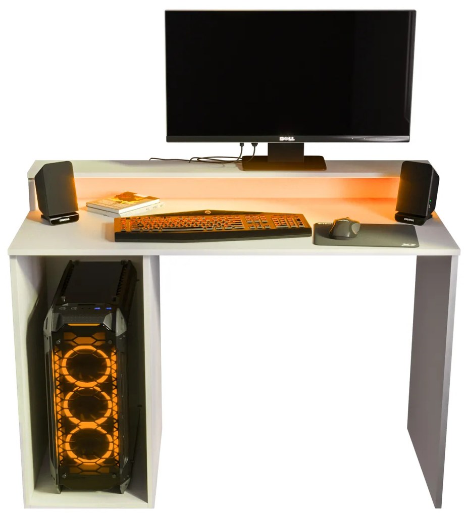 Masă PC pentru gaming Garrick 2 (biely) (cu iluminat LED RGB). 1064136