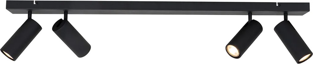 Spoturi inteligente de tavan negre cu 4 lumini reglabile, inclusiv 4 Wifi GU10 50mm - Renna