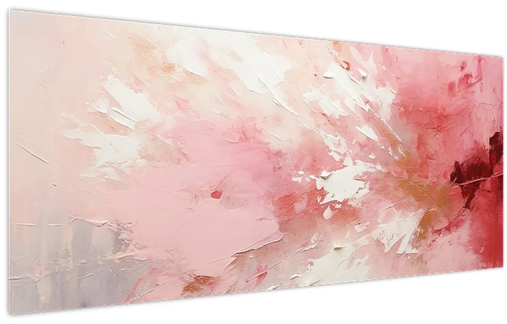Tablou - Abstract roz (120x50 cm)