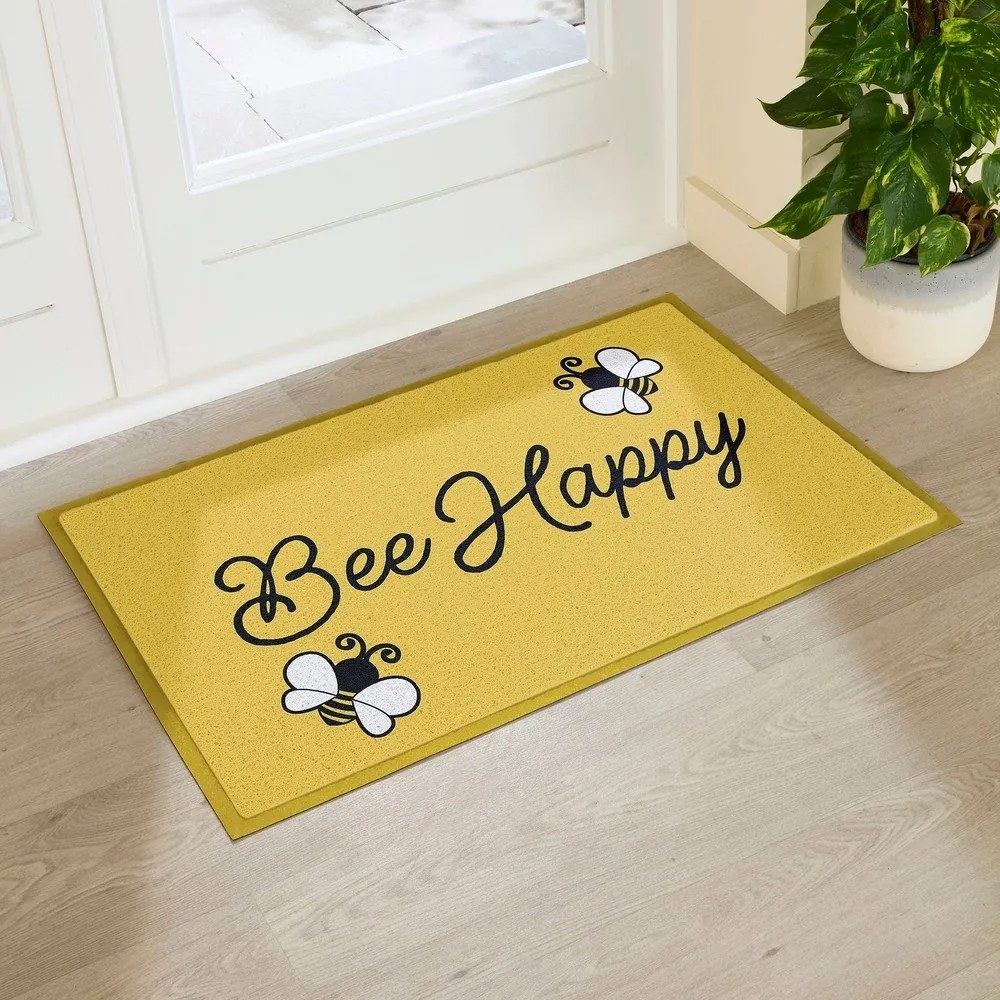 Covoraș de intrare din PVC 60x90 cm Bee Happy – Artsy Doormats