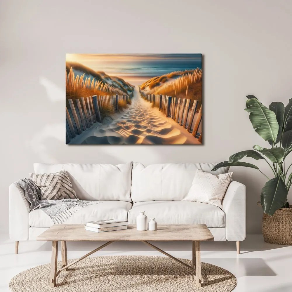Tablou drum printre dune spre mare