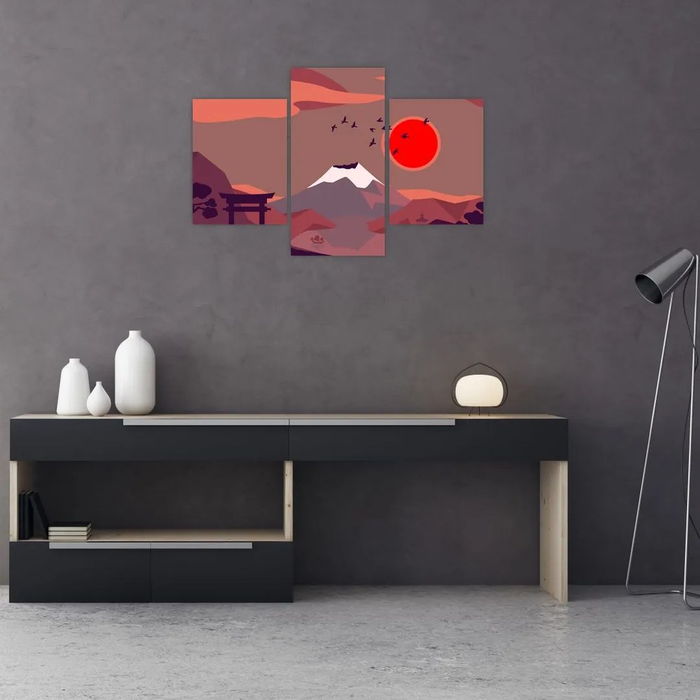 Tablou - Ilustrație a Muntelui Fuji (90x60 cm)