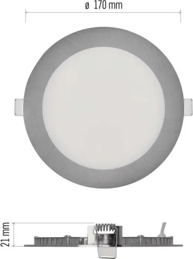 Corp de iluminat LED încastrat NEXXO LED/12,5W/230V 3000/3500/4000K argintiu Ø 17 cm